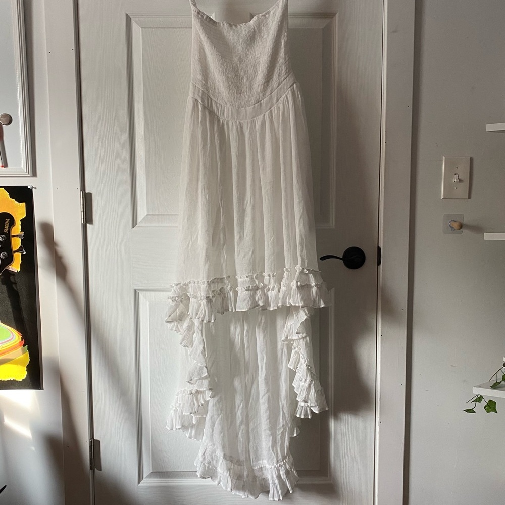 Fashion nova white dress with ruffles